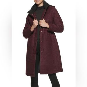Kenneth Cole Zip Hooded Wool Coat